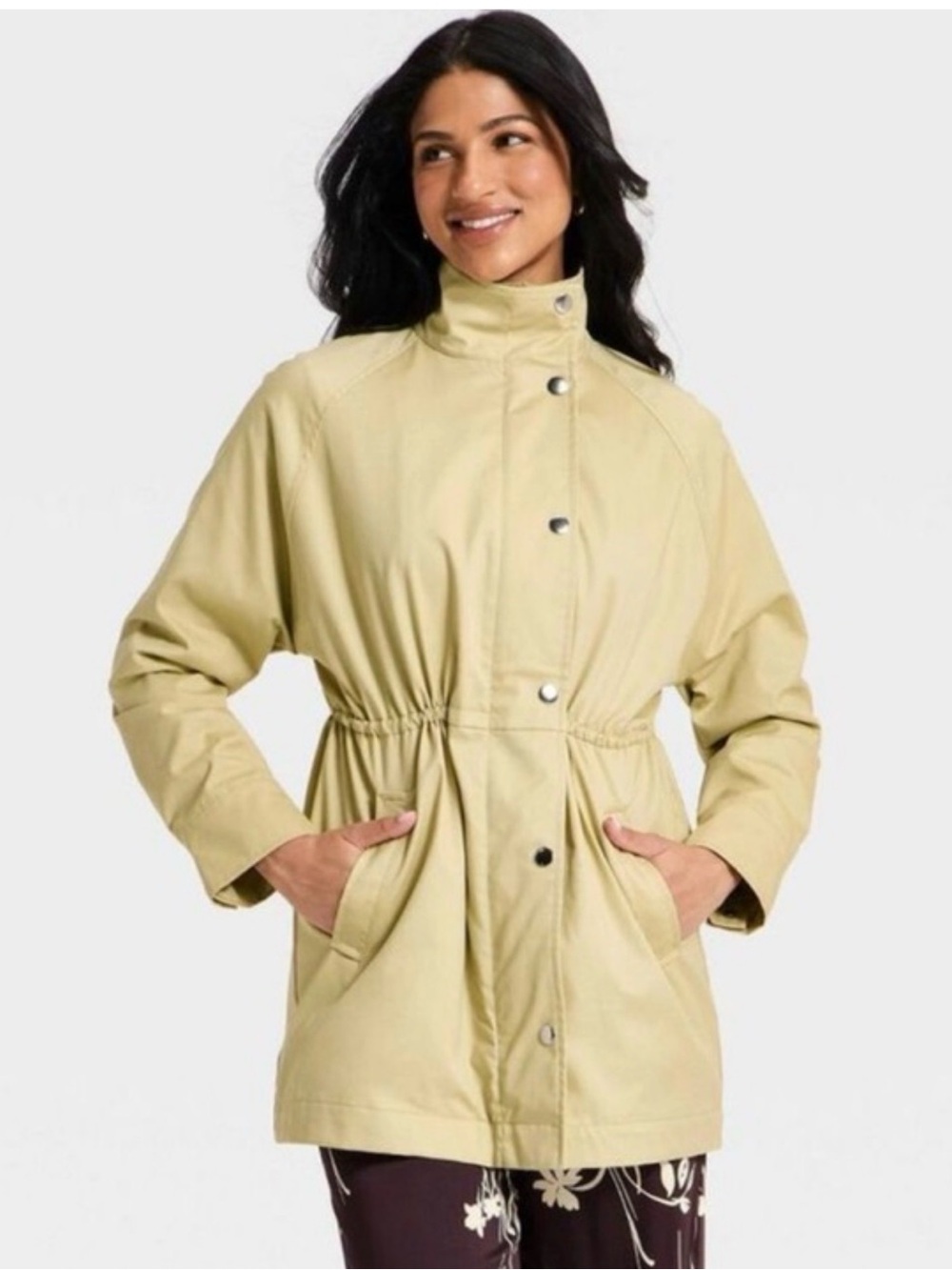 a new day tan  Cinch-Waist Utility Jacket Medium NWOT